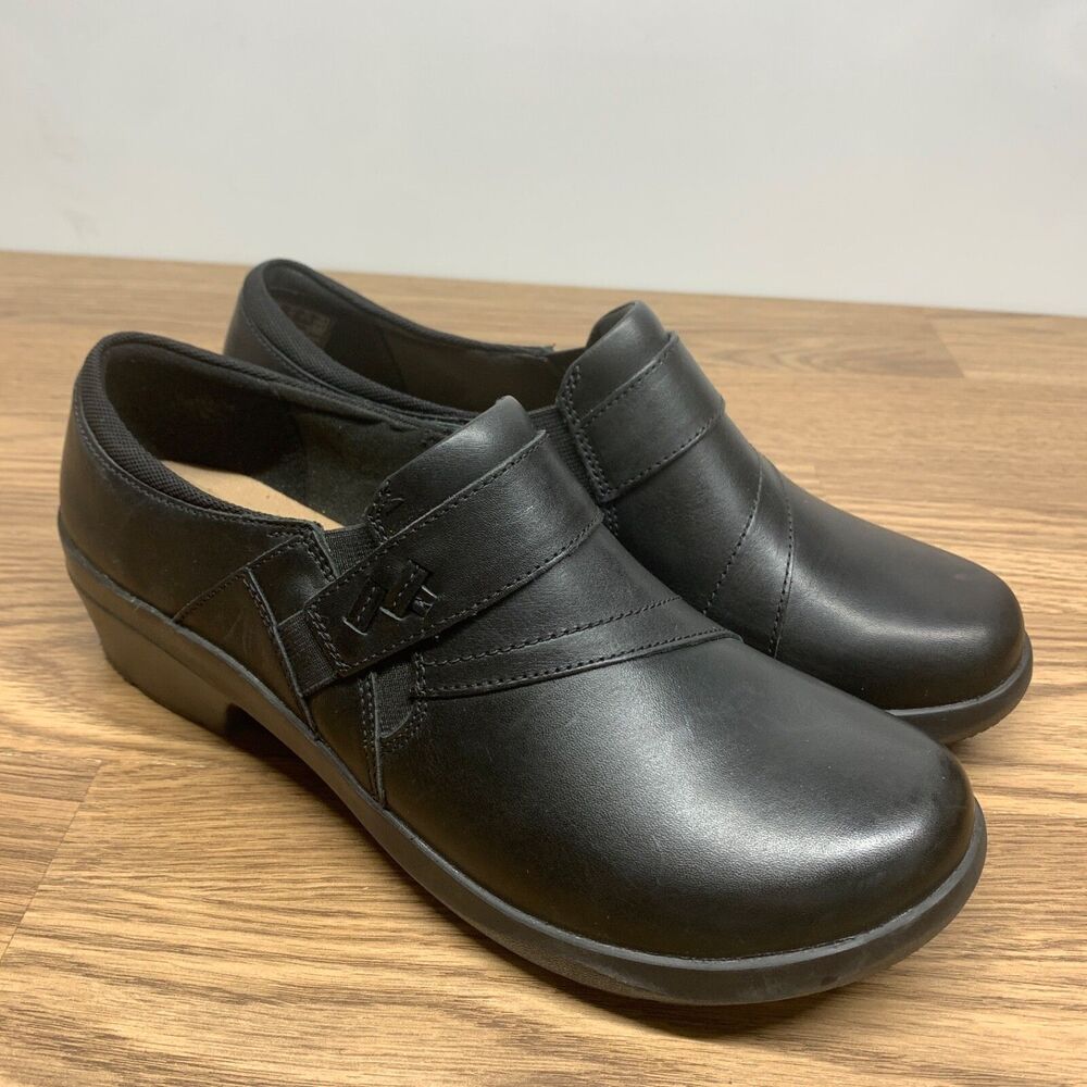 Clarks Women's Angie Pearl Cushioned Slip On Loafers Black #15260 Size 10 W